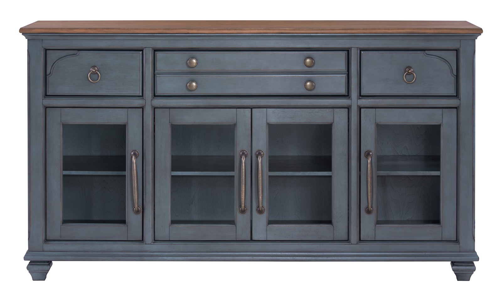 Americana Buffet Server Cabinet, No Assembly Required, Corduroy Blue Finish