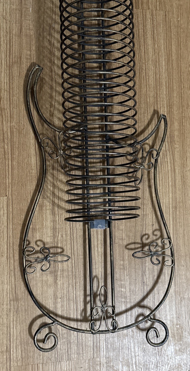 Black Gold 40”x10.5”x5” Metal Vertical 40 CD DVD Games Wall Hanging Wire Tower