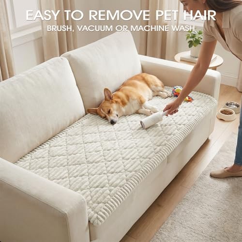 Couch Covers for Dogs, Non Slip Washable Pet Couch Cover for 27.6″ x 59″ White