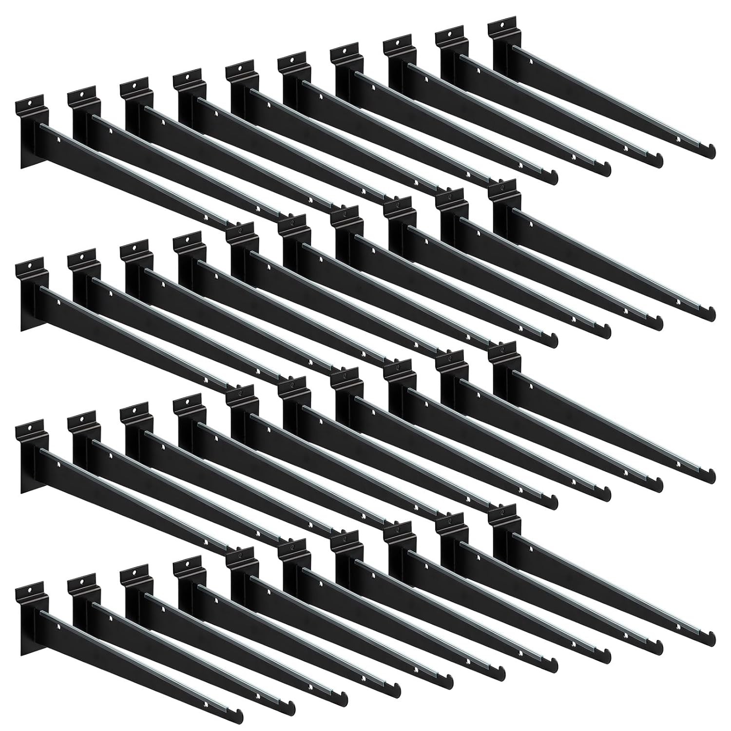 36pcs 12 Inch Slatwall Shelf, Heavy Duty Slat Wall Shelf Brackets with Lip Float