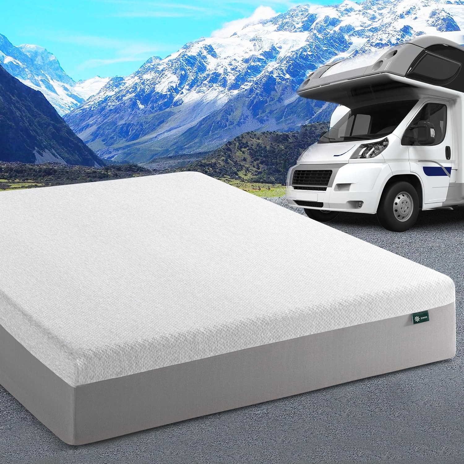 RV Mattress Memory Foam Short Queen Medium Firm Bed White Choose Your Size