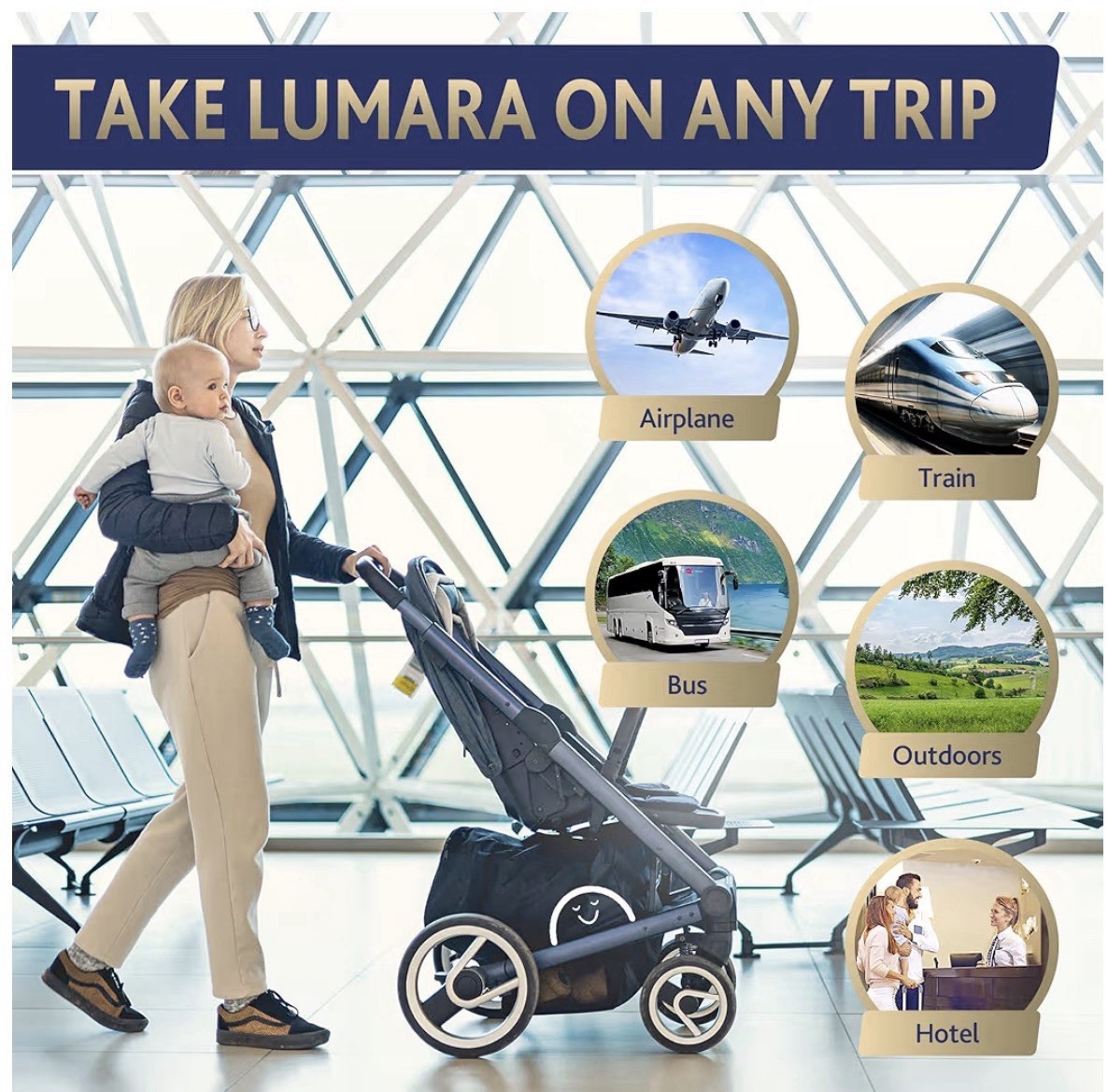 Lumara Airplane Bed for Kids Inflatable Toddler Travel Bed Airplane Seat Extende