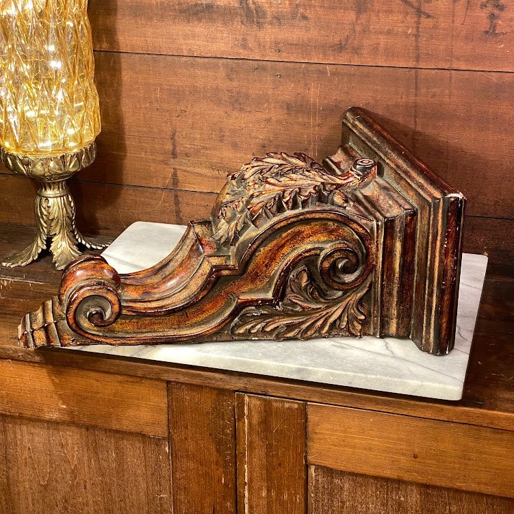 Wall Sconce Ornate Display Shelf Corbel 16.5″ Classic Vintage Wood Style Resin
