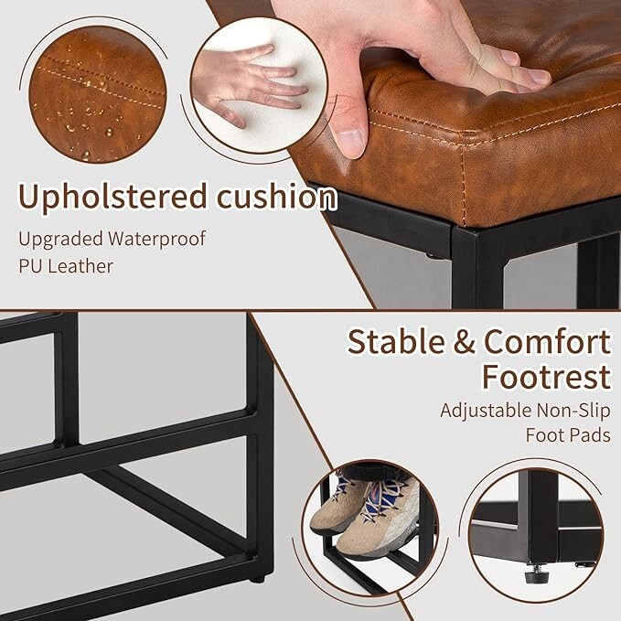 24”/30″ Bar Stool 2sets Backless Counter Height PU Leather Bar Chairs mul-color