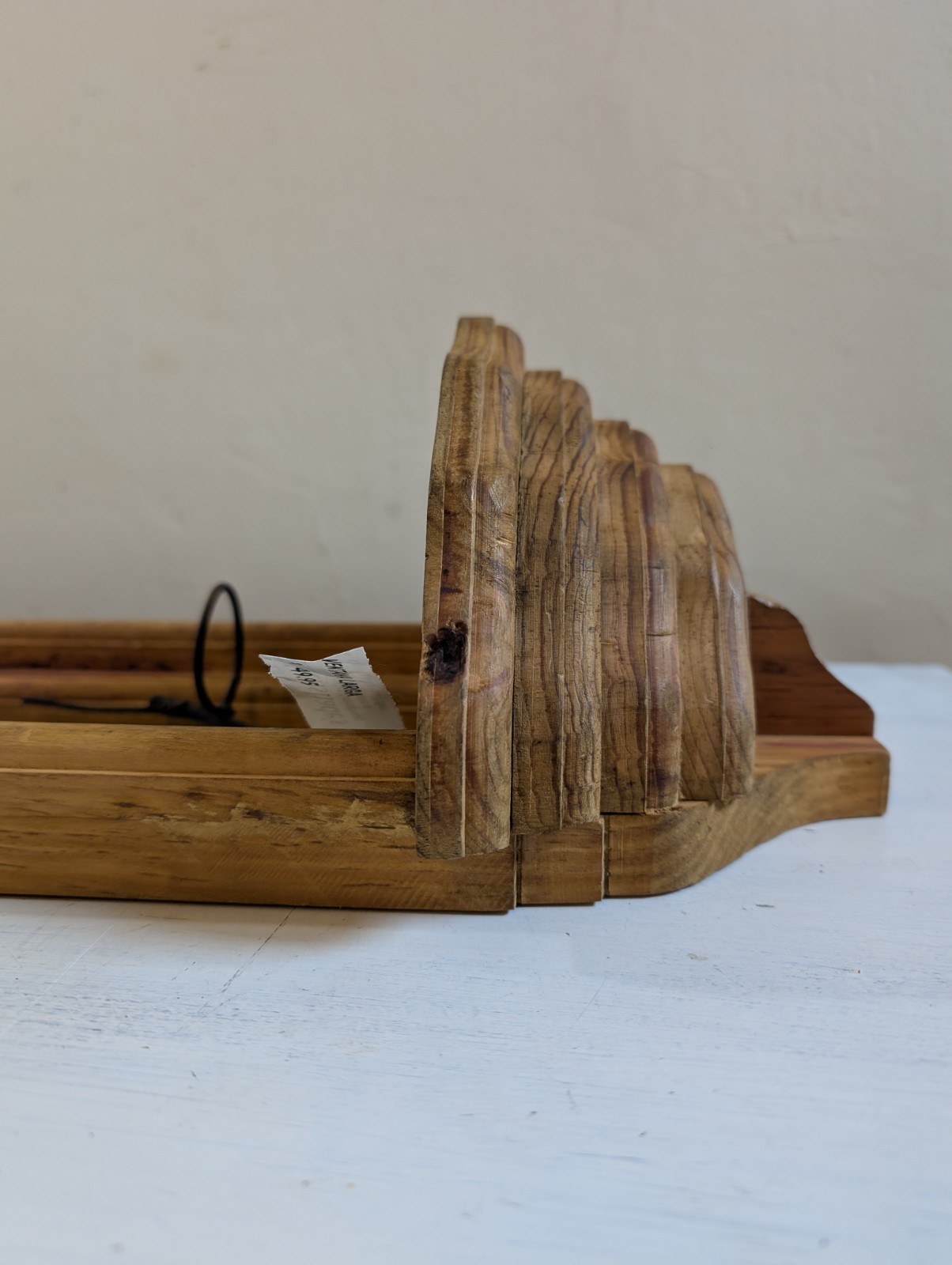 NOS Wood And Iron Art Deco Tree Wall Hanging Display Shelf 29.5″X9.5″X5.75″