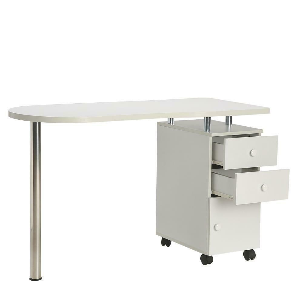 Manicure Nail Table Desk Spa Salon Beauty Station Equipment w/ Drawers + Cabinet