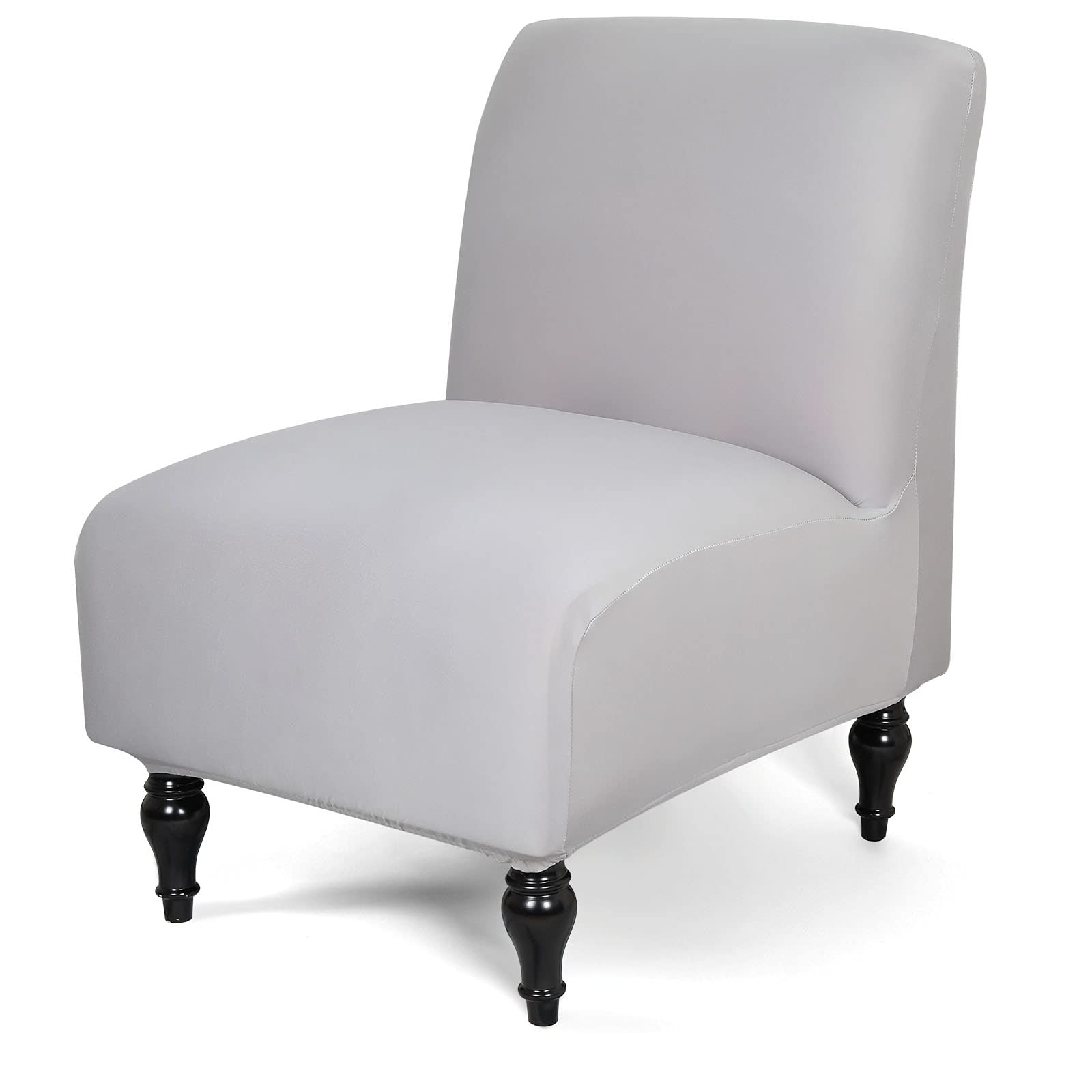 Armless Accent Chair Slipcover Stretch Spandex Protector Light Gray, 1