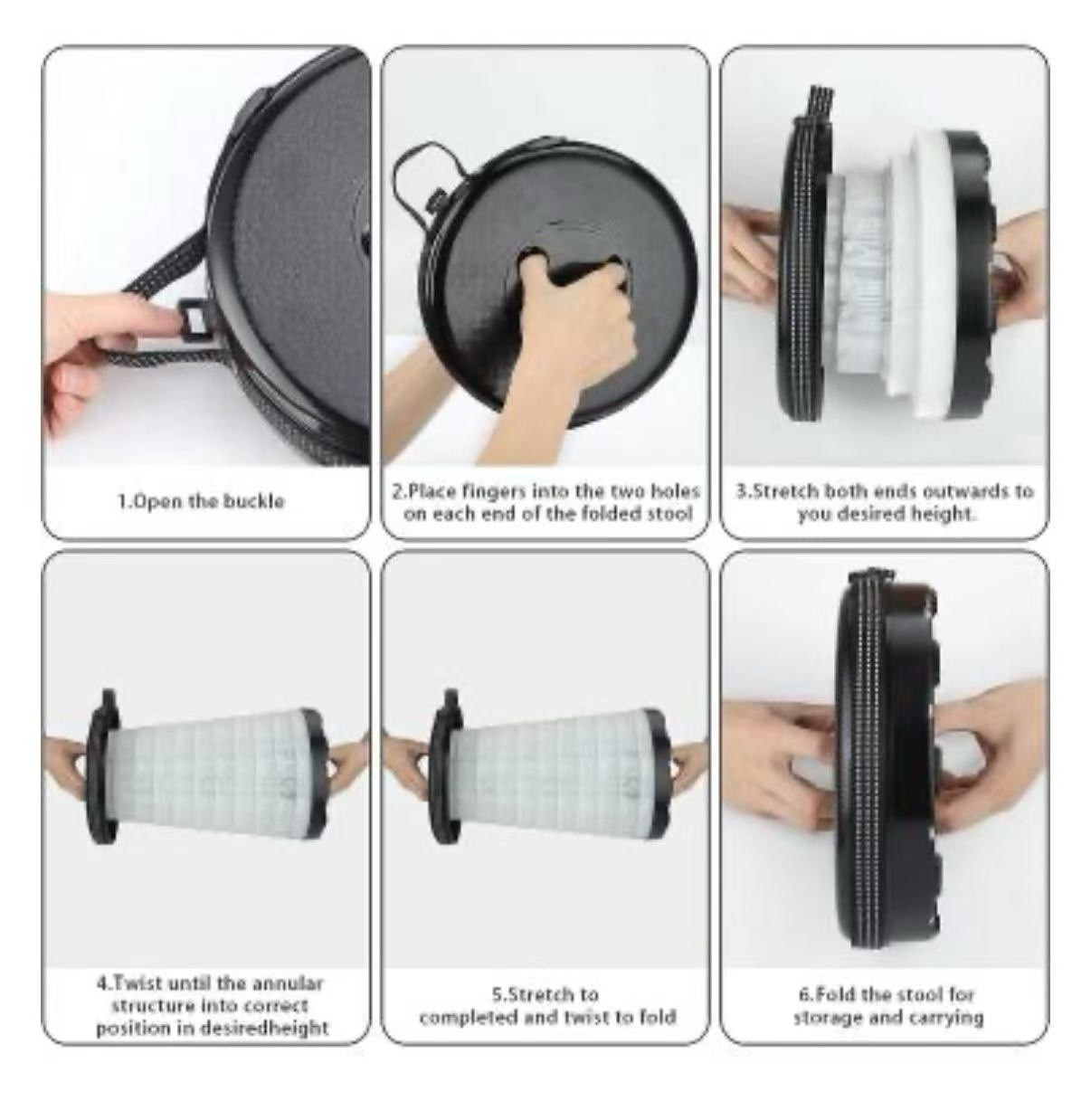 Folding Stool Portable Telescopic Chair Seat Camping Retractable Outdoor Fishing