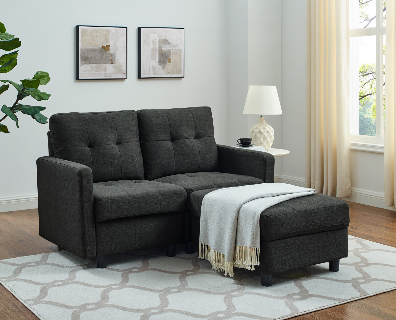Furniture Modular Sofa Set Couch L-Shaped Settee Soft Seat Comfortable Backrest