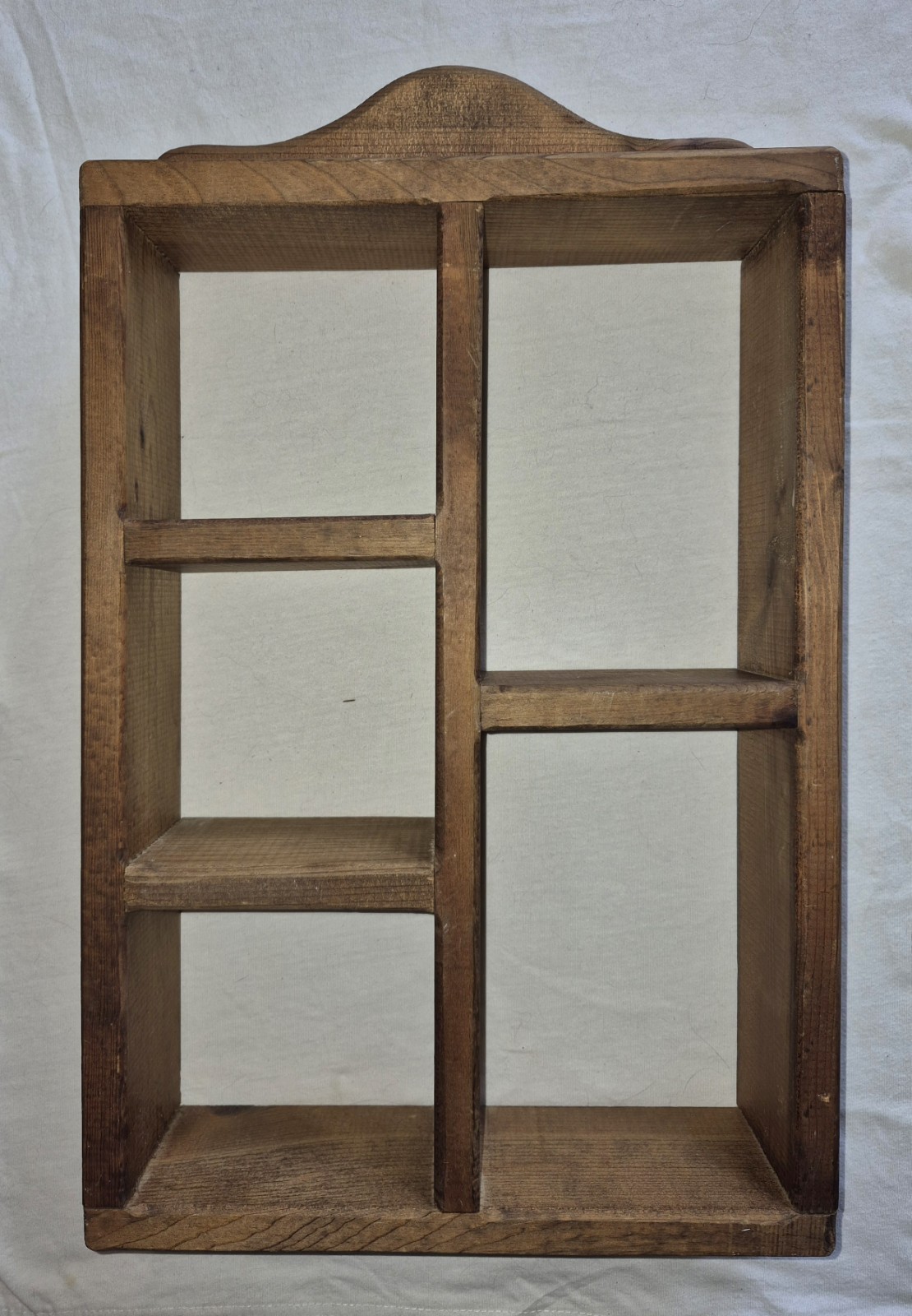 Vintage Solid Wood Trinket Shelf Wall Mounted Cubbies Curio Shelf
