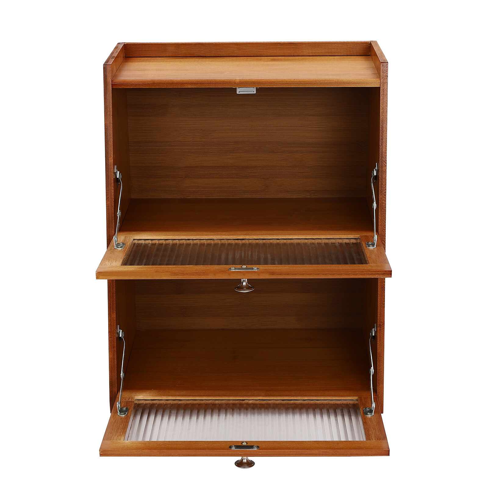 15.7×11×19.7 in 3-Tier Kitchen Storage Cabinet with Door, Dark Brown