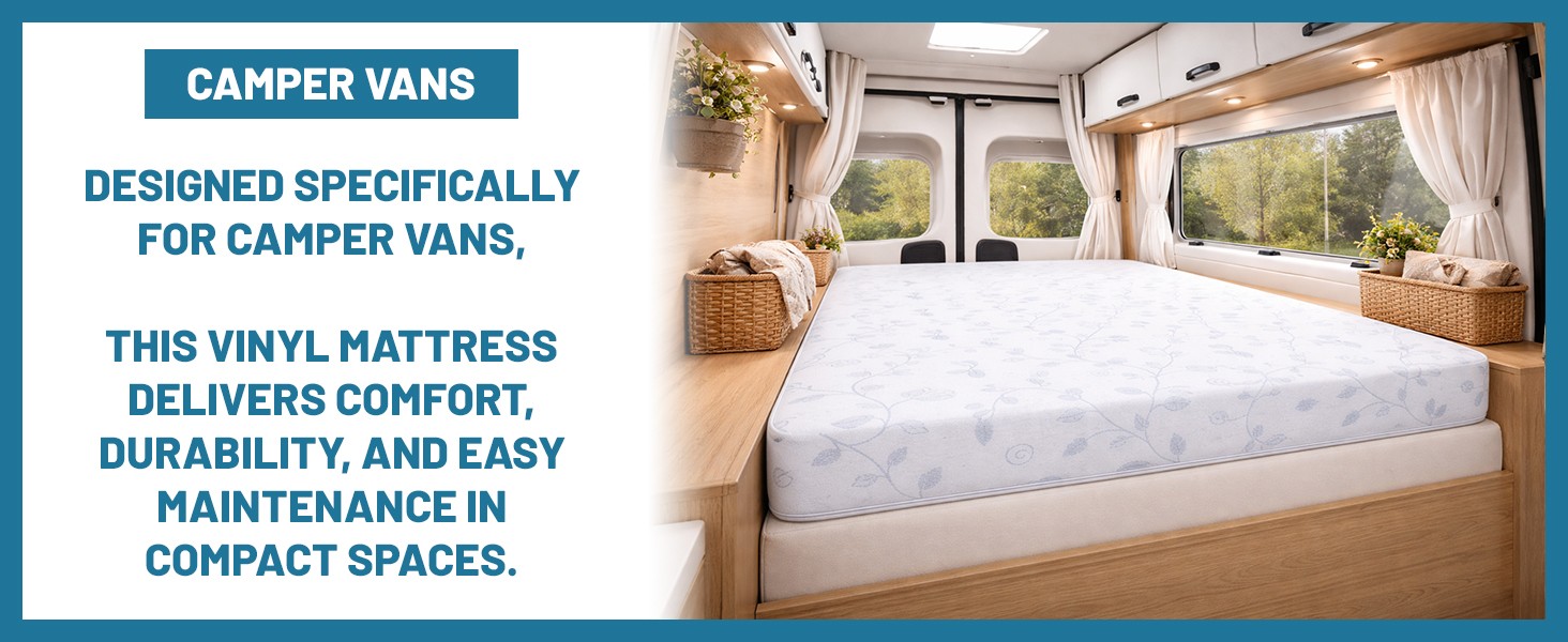 4-Inch High Density Foam RV Mattress Replacement, Medium Firm, Travel Camper