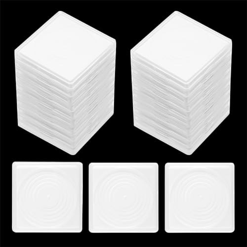 20Pcs Adjustable Acrylic Coin Collection Cases with Sponges 16 21 26 31 White