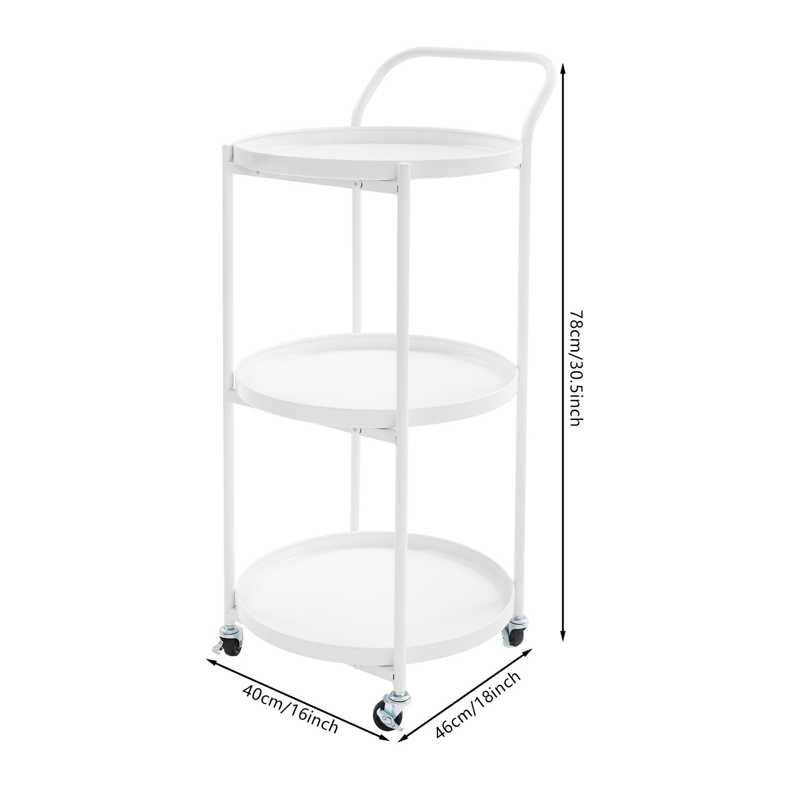 Metal Frame Serving Cart for Kitchen, Rolling Bar Cart, Mobile Storage Cart