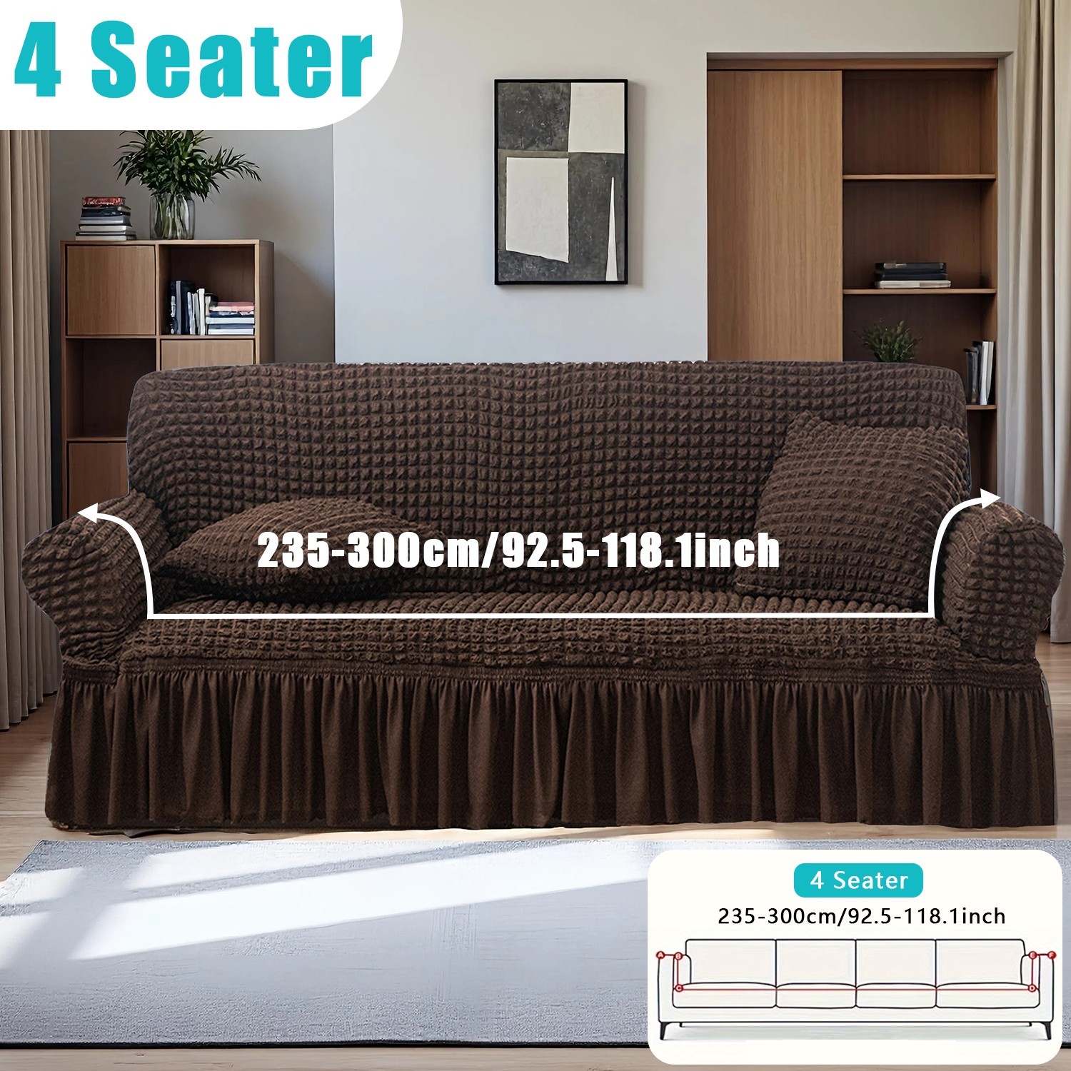 Elastic sofa cover easily fits dresses, durable universal furniture protection