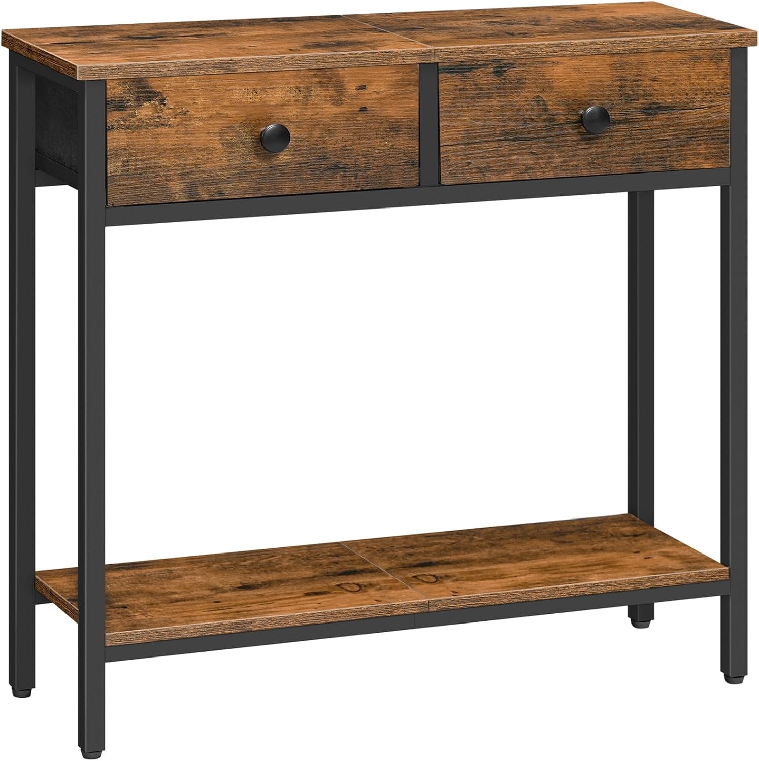 29.5″ Narrow Console Table with 2 Fabric Drawers, Small Entryway Table with 2…