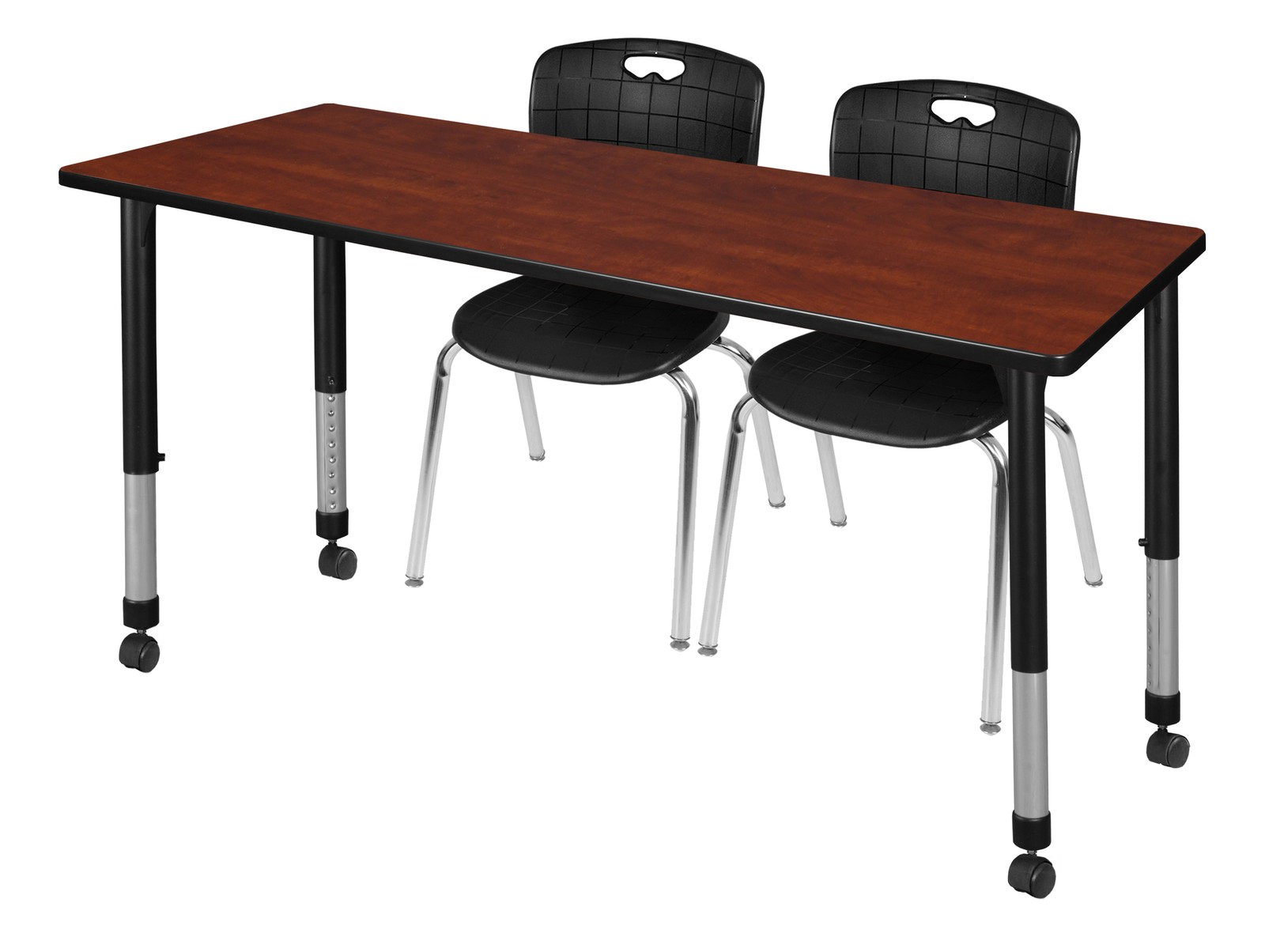 Regency Kee 48 x 24 in. Mobile Adjustable Classroom Table & 2 Andy 18 in. Stack
