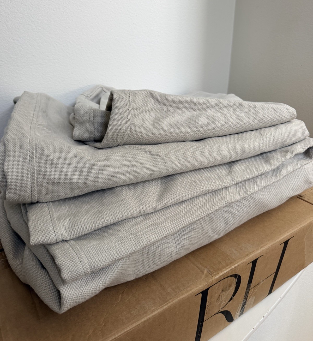 Restoration Hardware Cloud Modular Luxe Corner Chair Slipcover Belgia Linen Dove