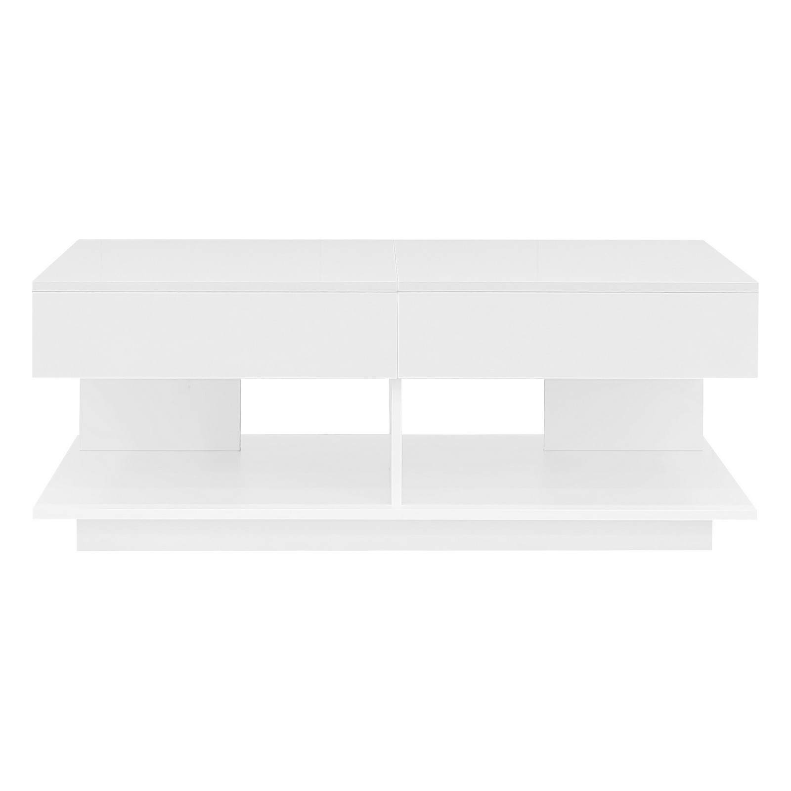41-77″ Extendable Coffee Table Hidden Storage Compartment Center Table LED Light