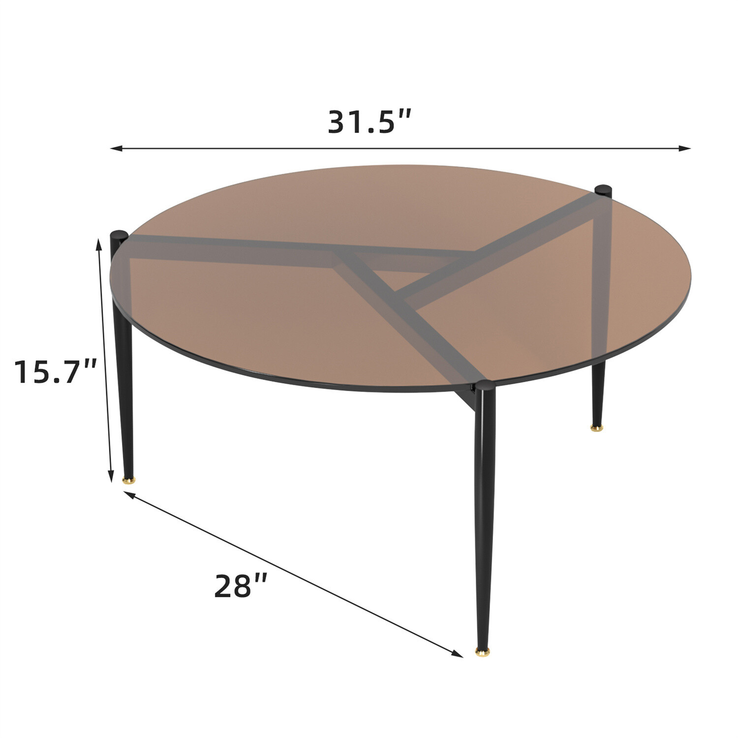 Round Coffee Table Modern Metal And Glass Coffee Table Cocktail Center Tables