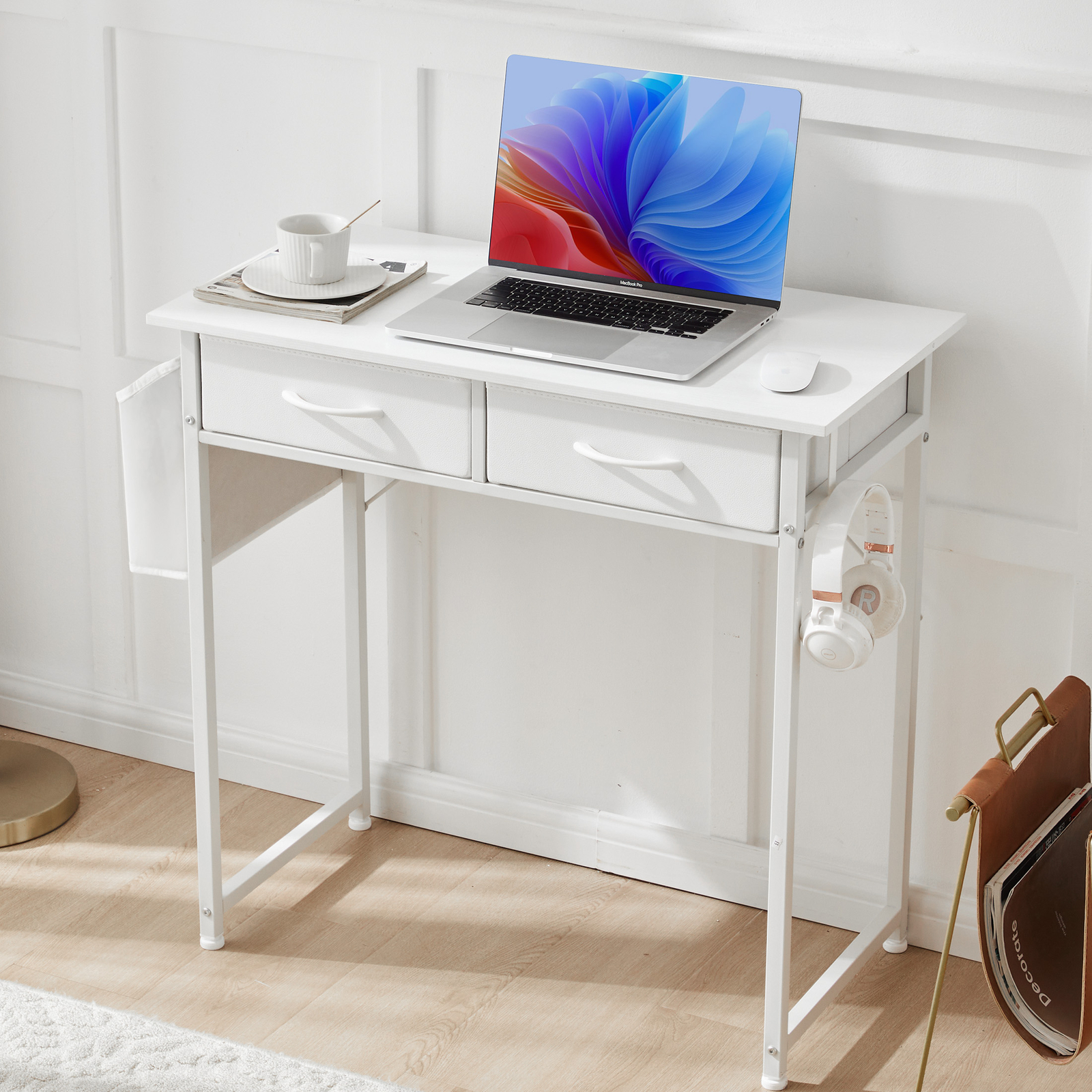 32″ 2-Drawer Laptop Gaming Table Computer Desk Home Dressing Table Workstation