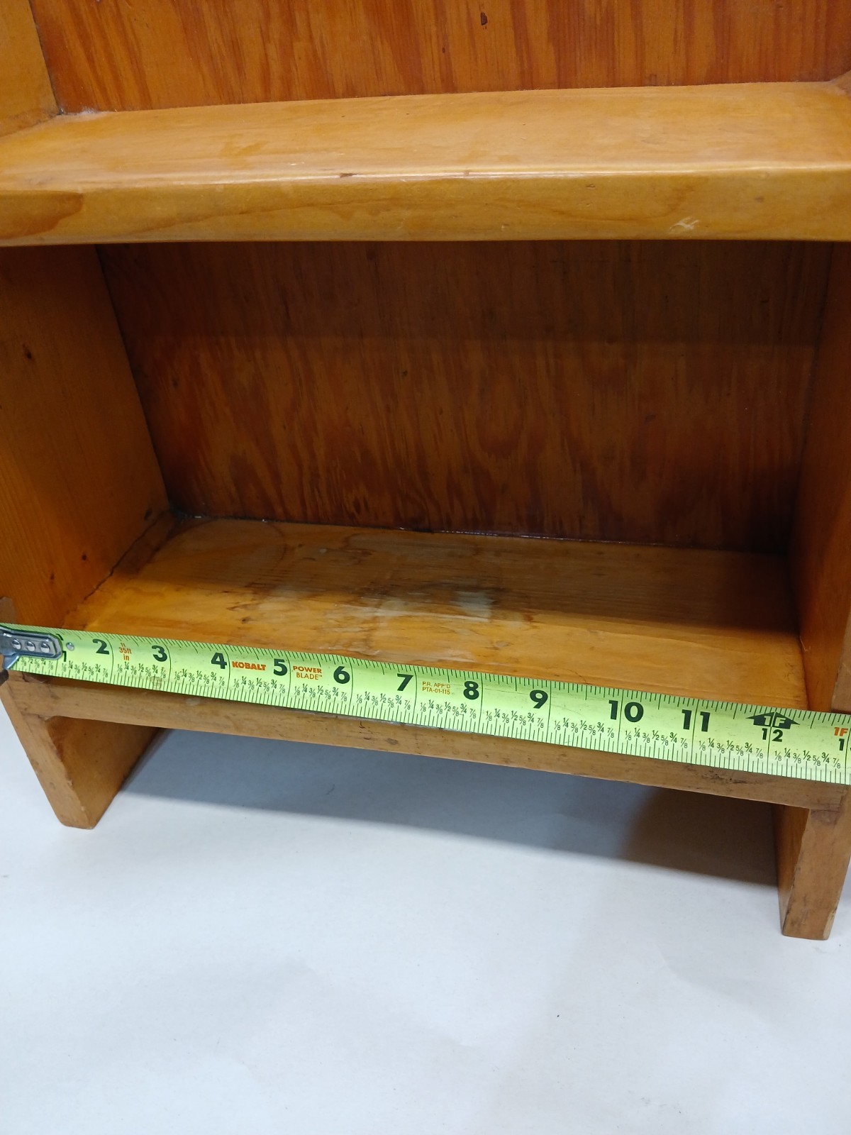 Vintage Solid Pine Tabletop Bookshelf Display Shelf Primitive Wood 14x14x6