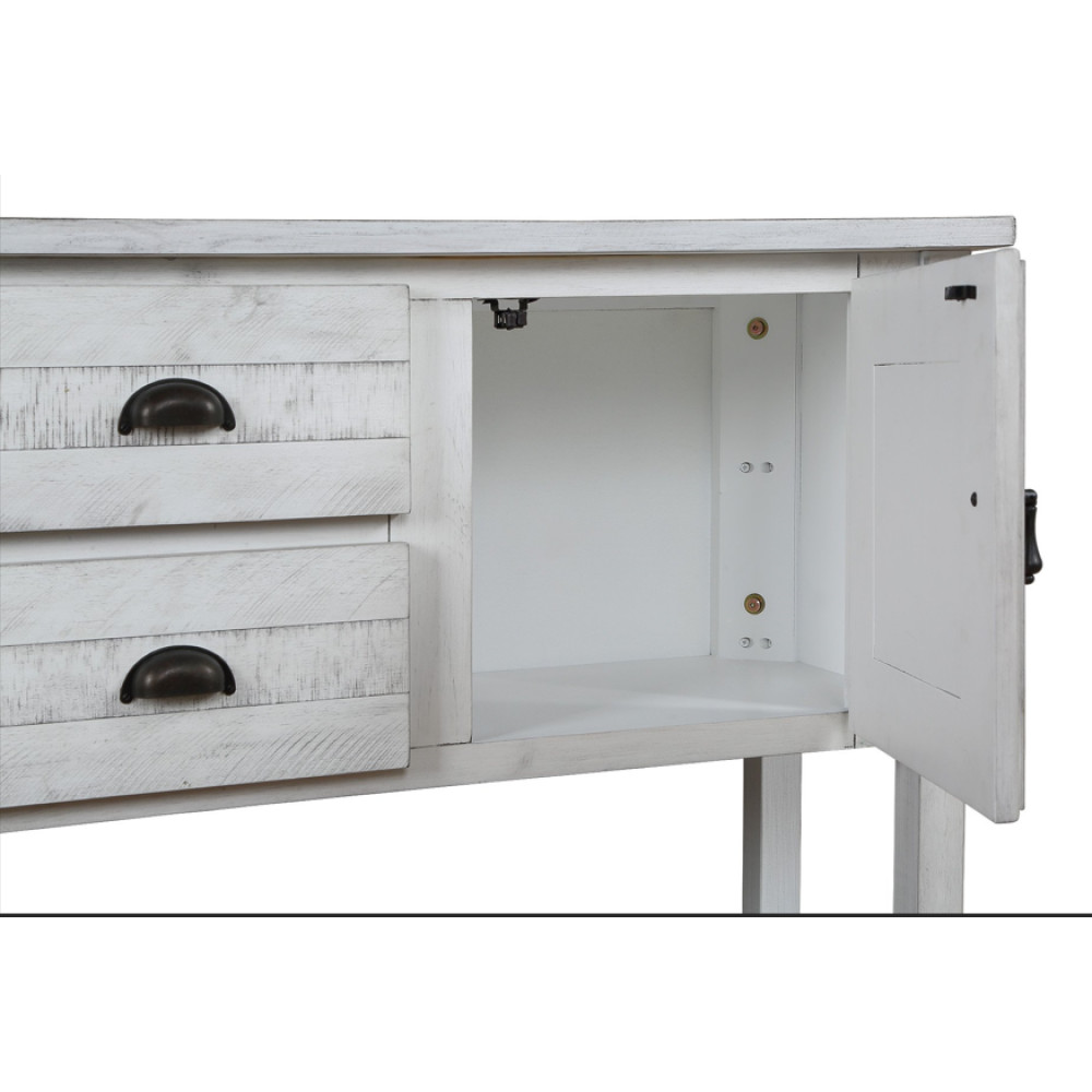 46.5″ Solid Pine Wood Sideboard Console Table with 2 Drawers & Cabinets