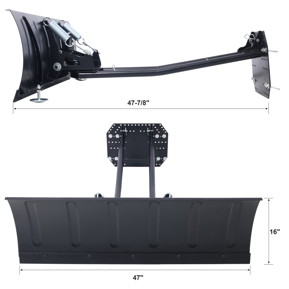 UTV Snow Plow Kit 72in Steel Blade Universal Mount Adjustable Angle