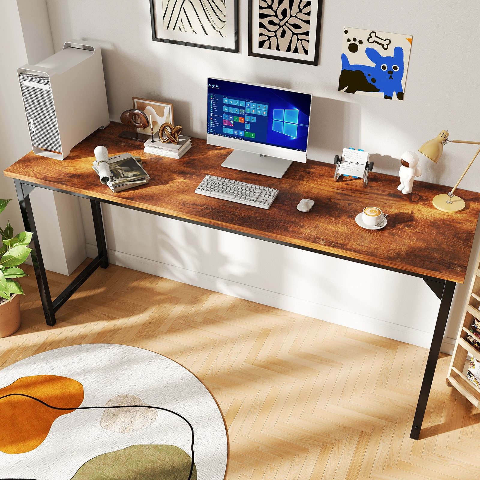 Laptop Computer Desk with Storage Bag＆Hook Home Office Desk Writing Table