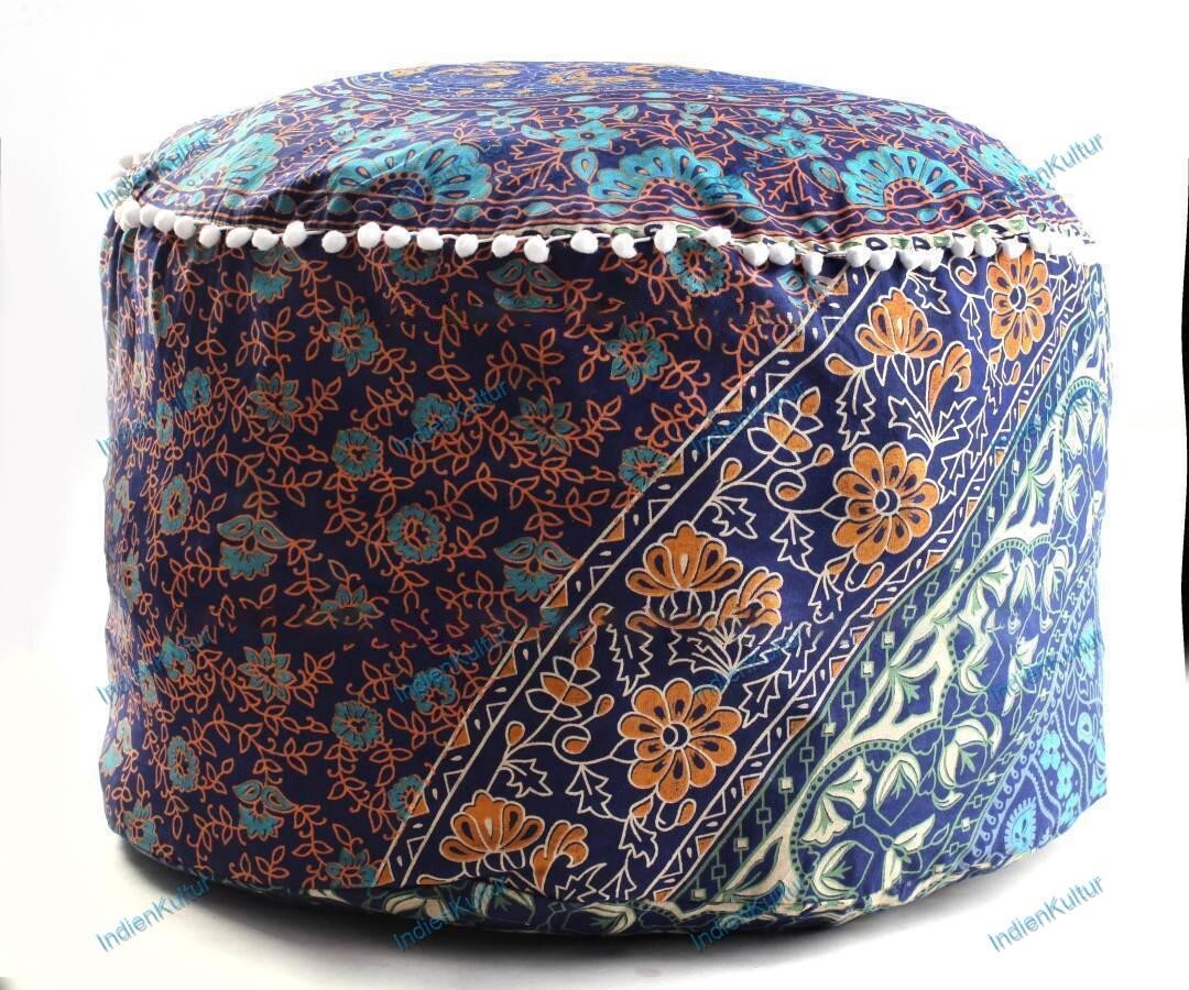 New Mandala Pouf Cover Any Room Ottoman FootStool Decorative Boho Bean Bag