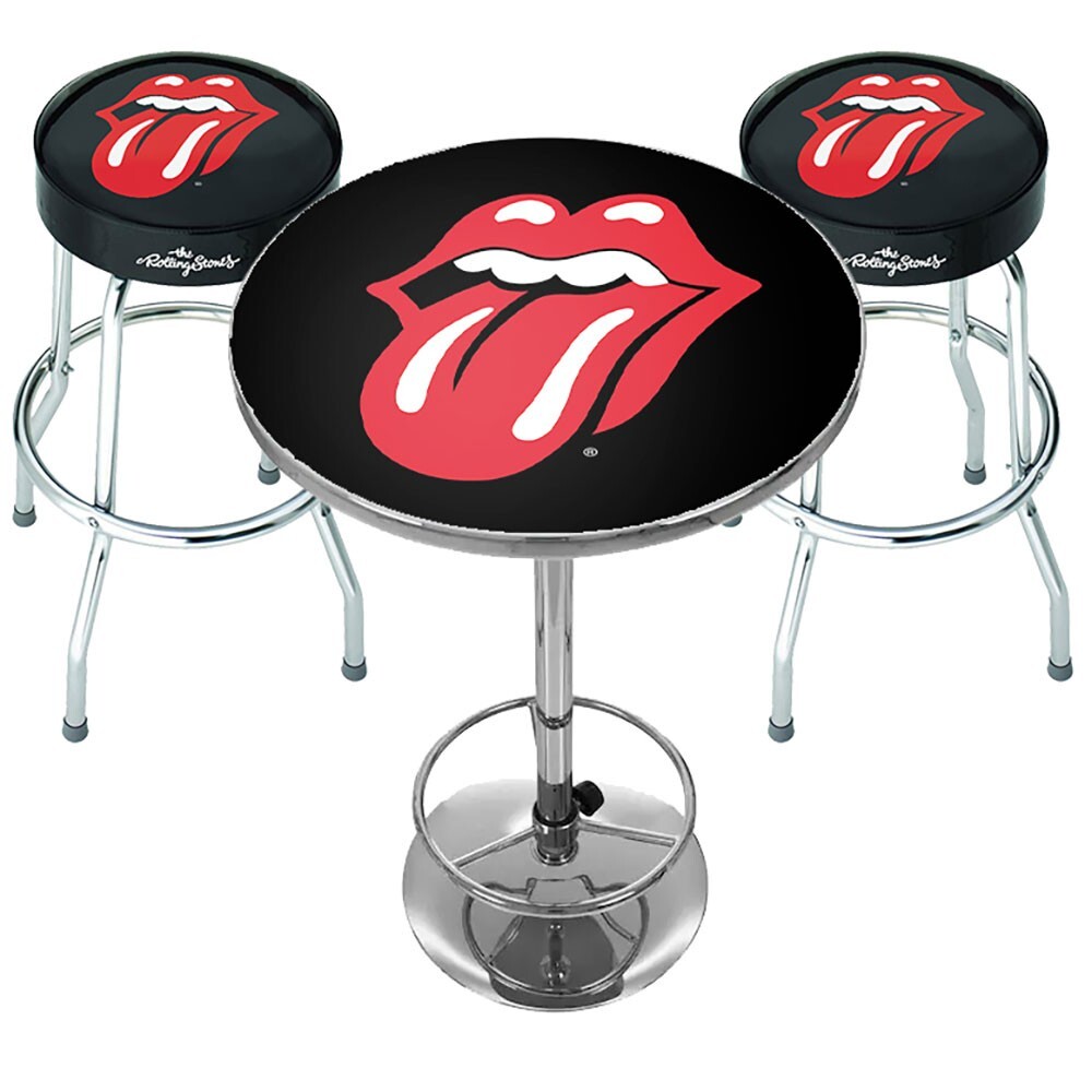 The Rolling Stones ‘Tongue’ Bar Set – Table and 2 Bar Stools – NEW OFFICIAL