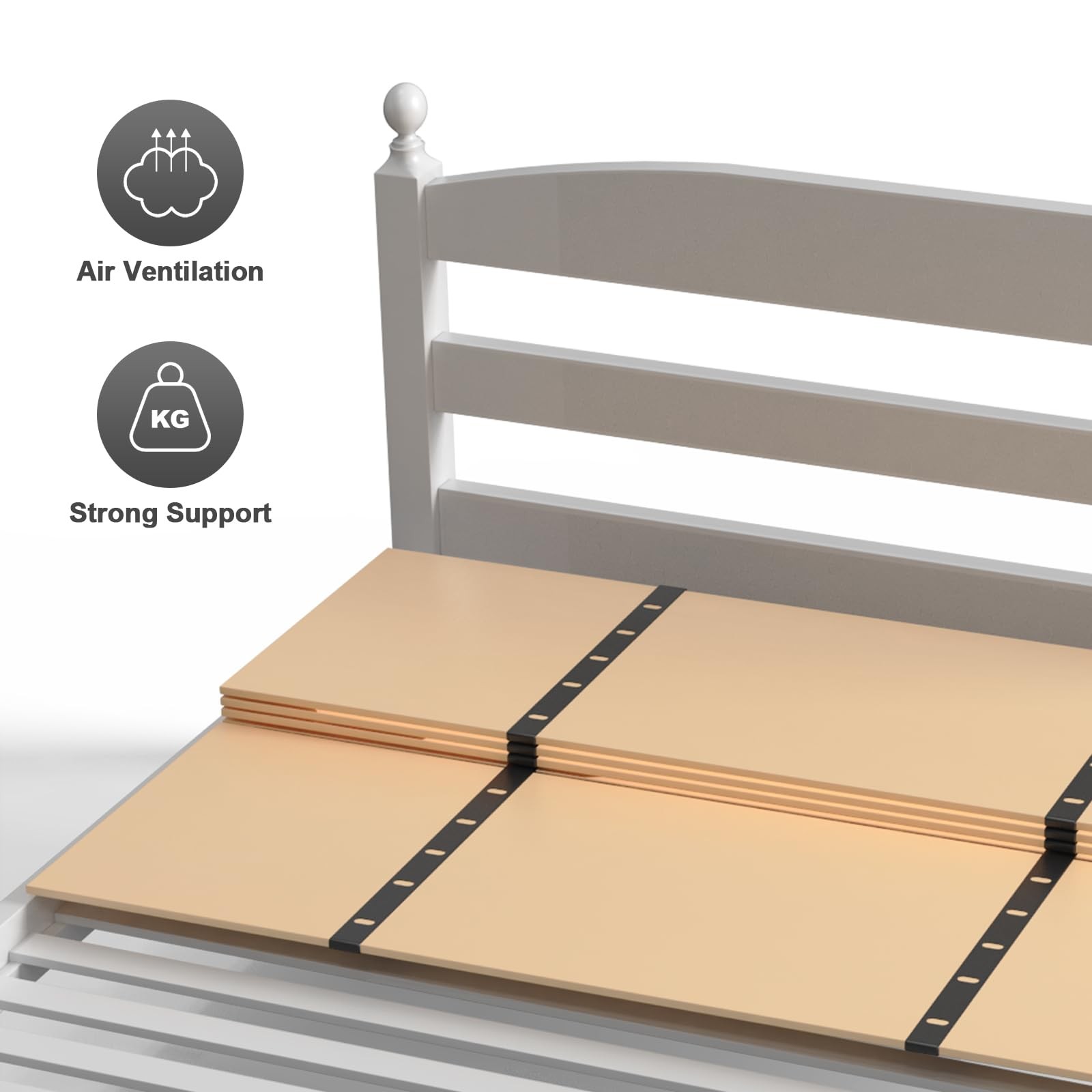 Imperius Mattress Support Wooden Bunkie Board/Bed Slats/Queen Bed Board Under…
