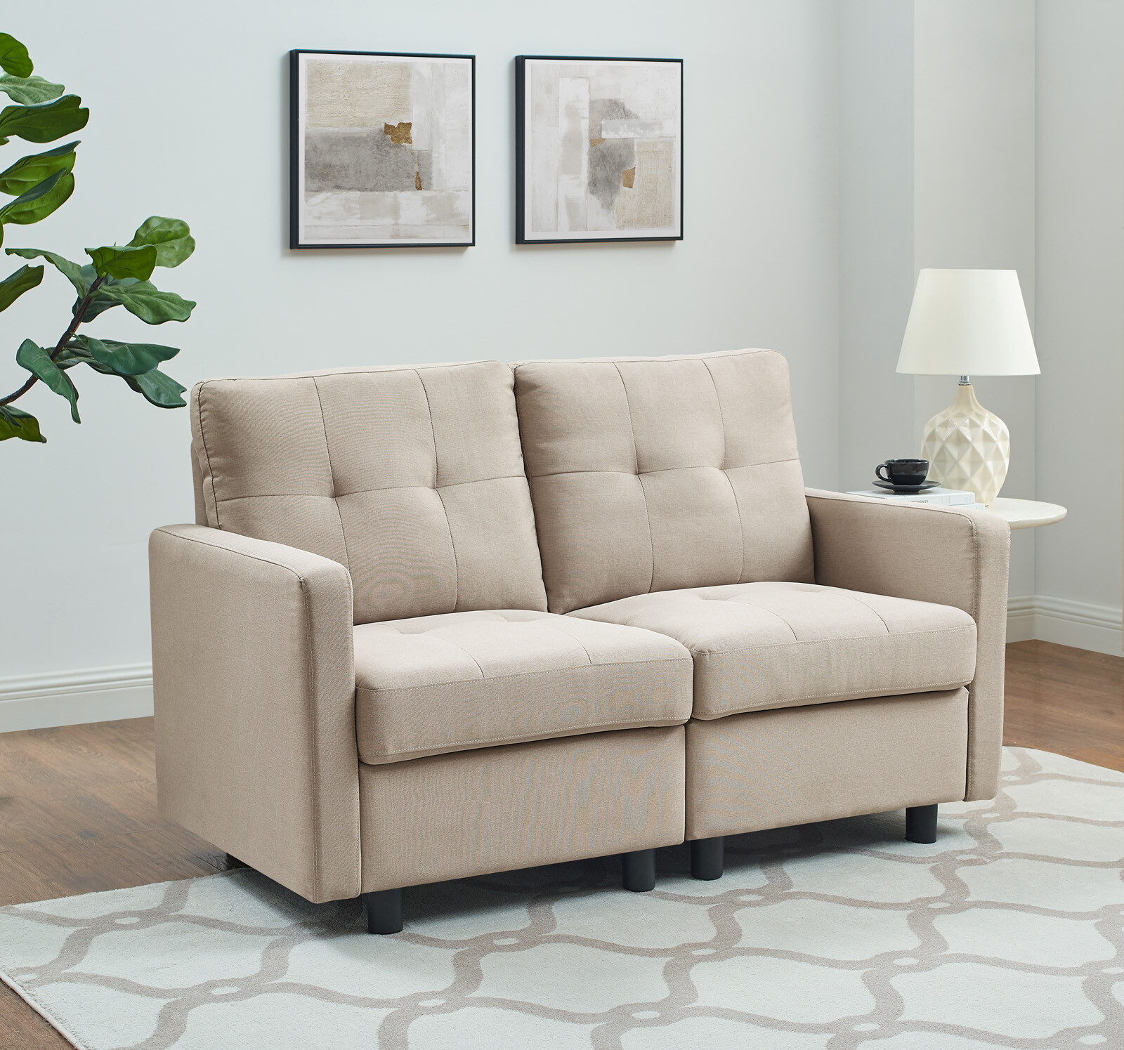 Modern 7 Seat Modular Sectional Sofa Couch Fabric Upholstered Sofa Living Room