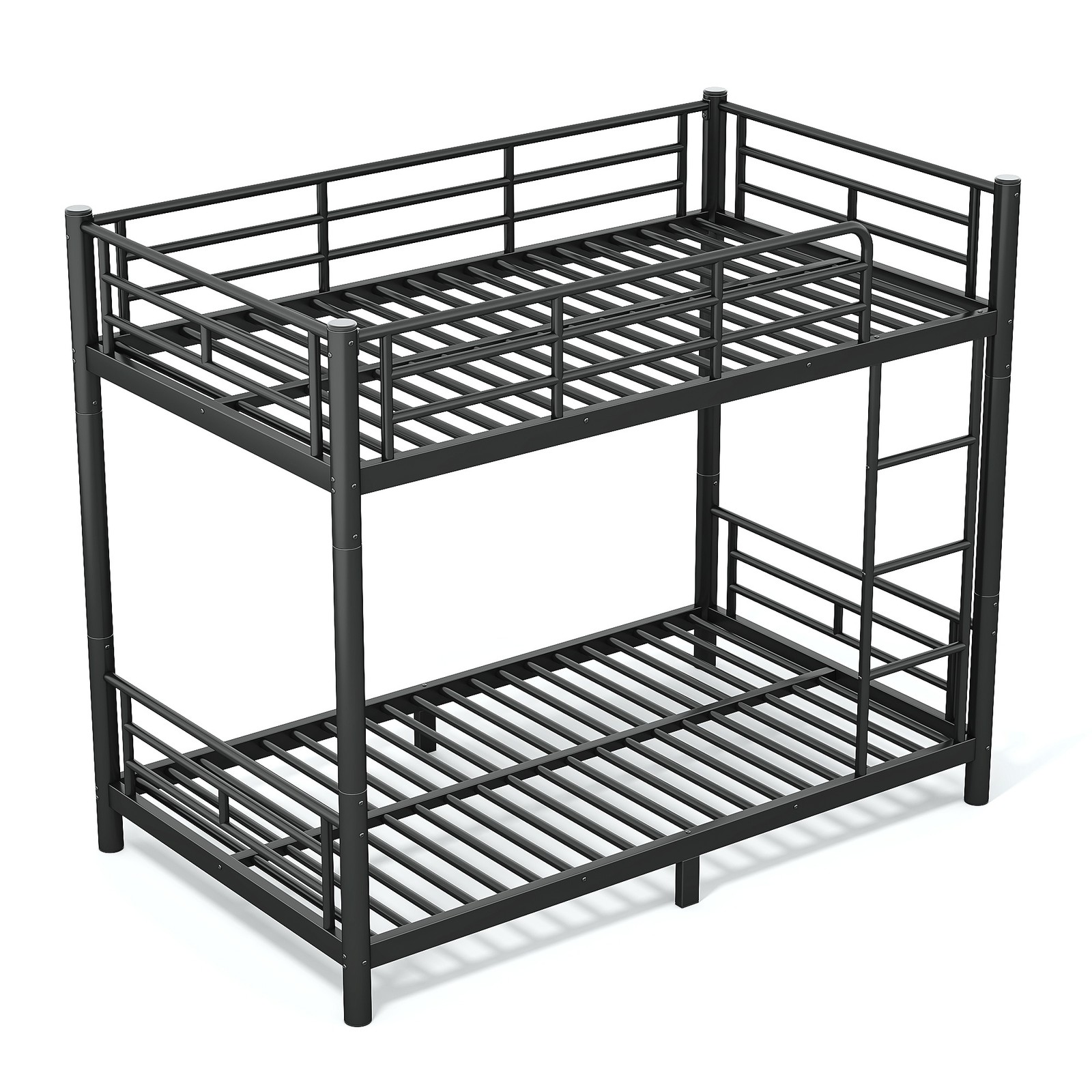 Twin XL over Twin XL Metal Bunk Bed, Space-Saving 2-in-1 Convertible Bed, Black