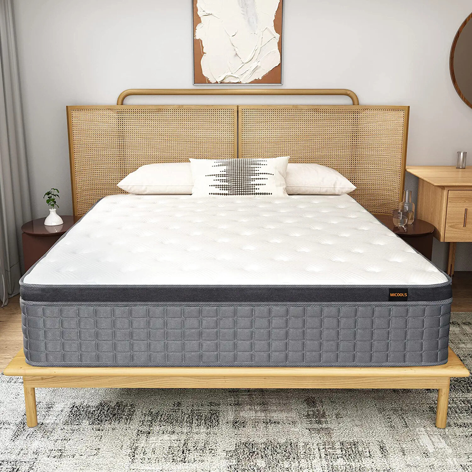 MICOOLS 12 Inch Mattress Twin Full Queen King Bed Size Luxury Mattresses 7 Zone