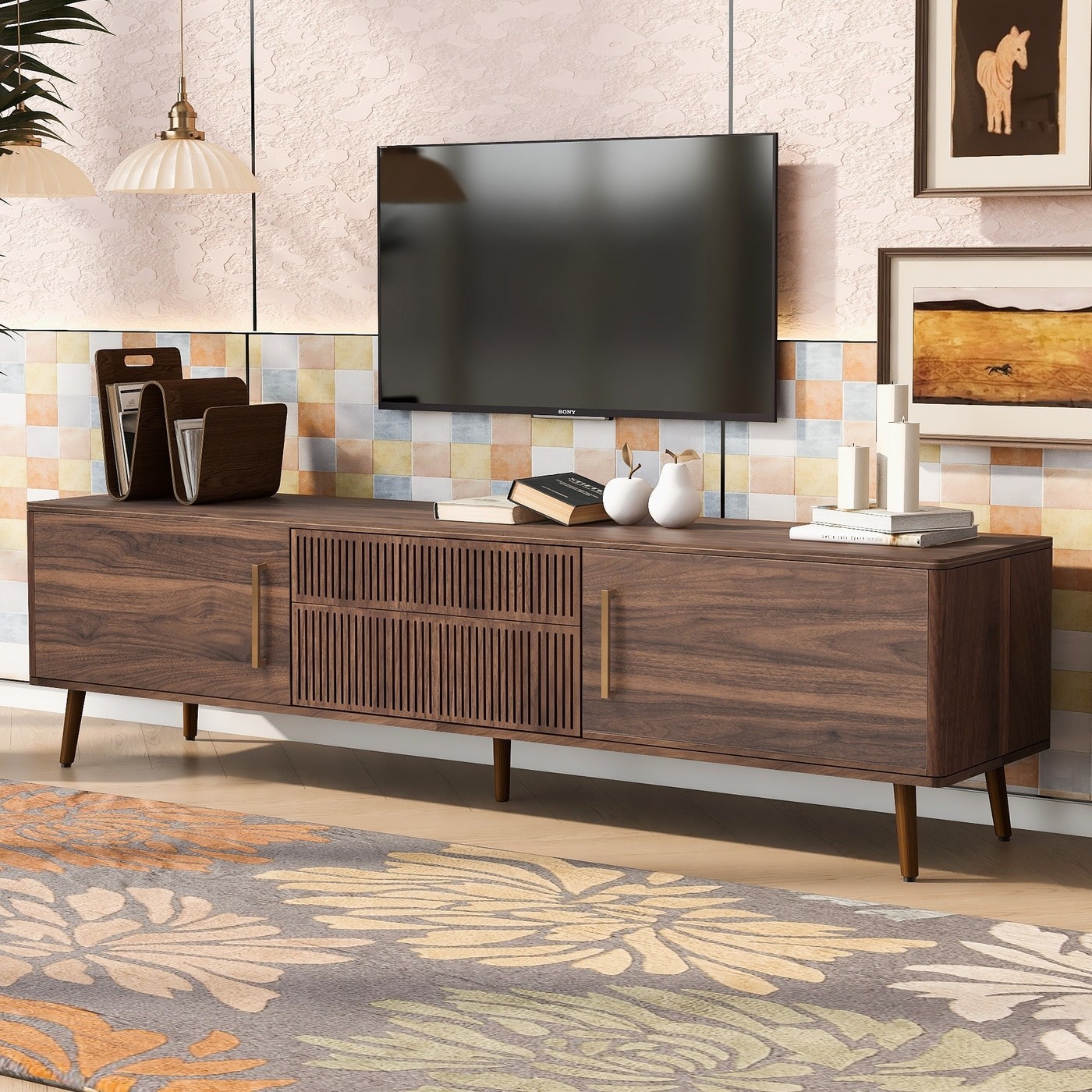 70 in with Storage TV Stand for TVs up to 80 in – n/a
