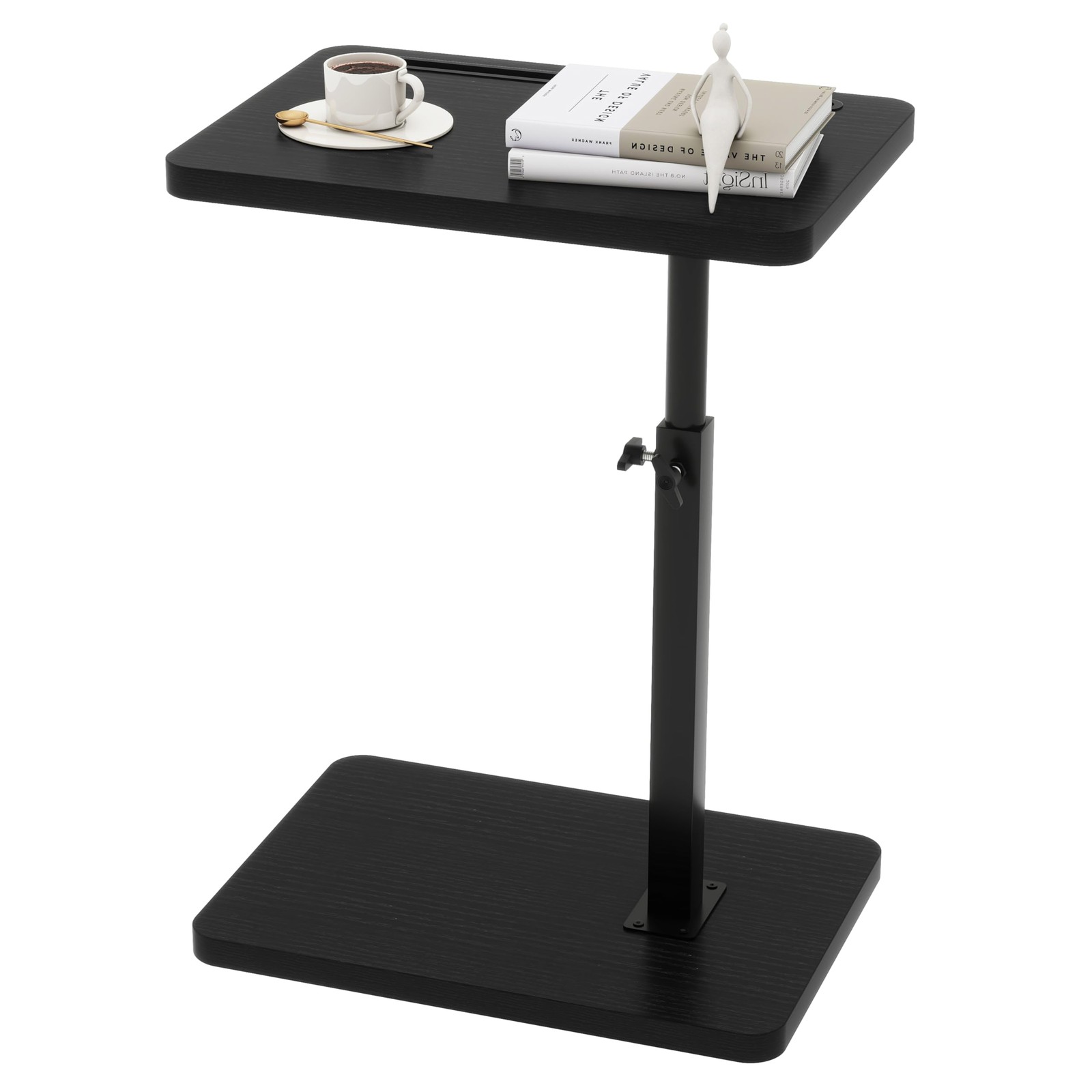 Shaped Side Table, 360° Swivel Height Adjustable End Table for Small Spaces, …