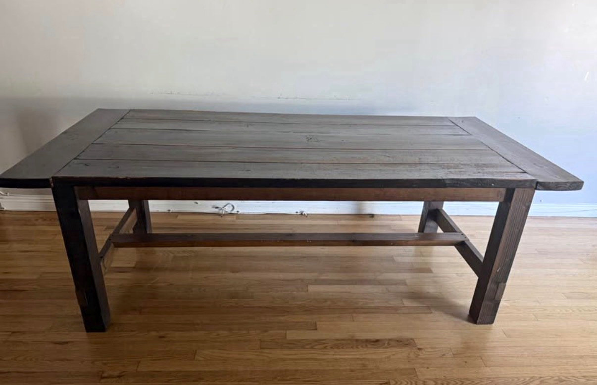 Rectangular Dark Wood Coffee Table w/ Lower Shelf, Brown/Black, 41-50 in