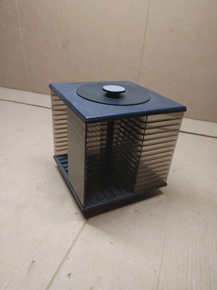 Vintage Space Age Rotating CD Storage Rack Carousel Spinning Tower Holder 56 CDs