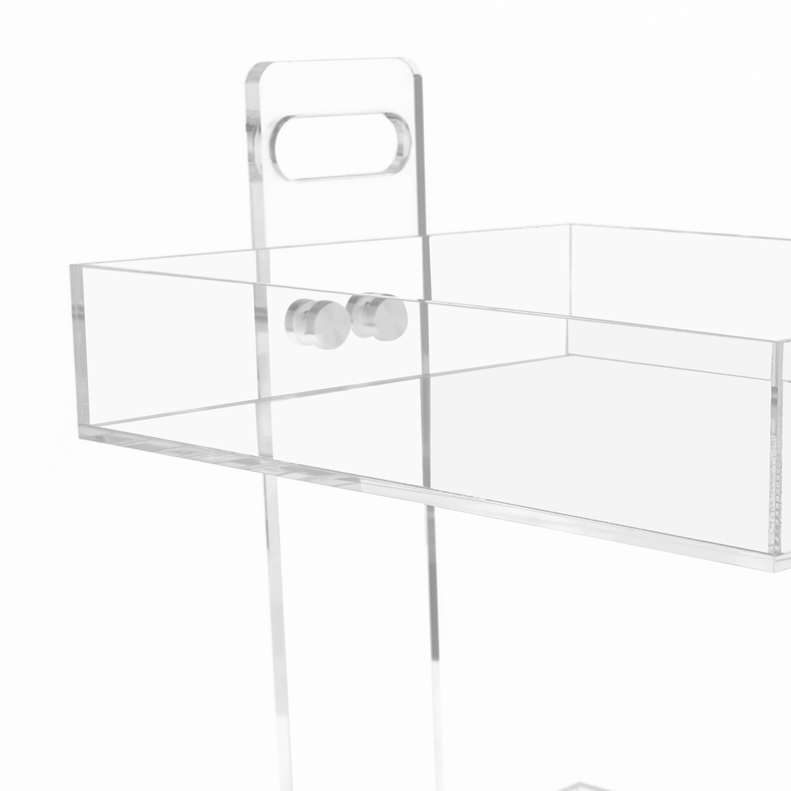 Acrylic Nightstand Transparent End Table Clear Storage Side Table with 4 Wheels
