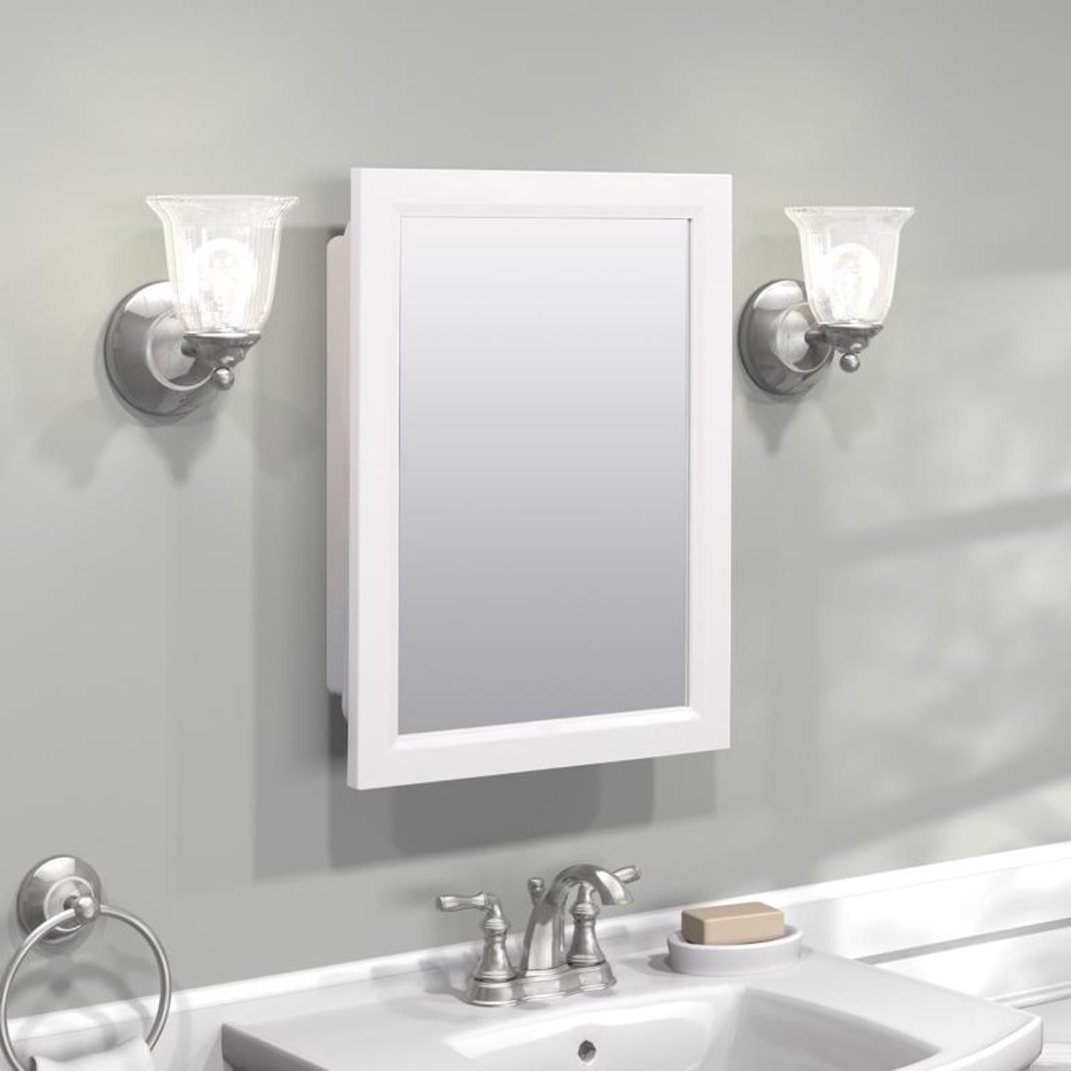 Zenith W231 White Plastic Rectangle Medicine Cabinet 22.38 H x 16.38 W x 5 D in.