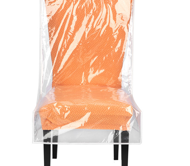 4 Standard Size Clear Plastic Waterproof Dining Chair Covers 19.5″D x21″W x29.5H