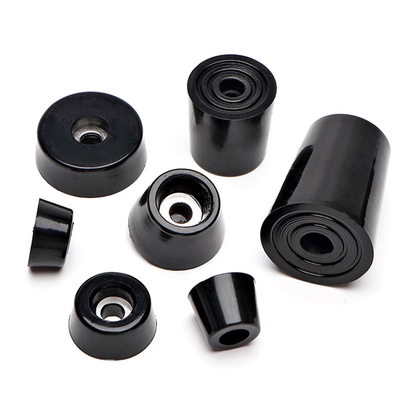 Black Furniture Rubber Feet Slip Protection Tapered with Washer Table Box Bed