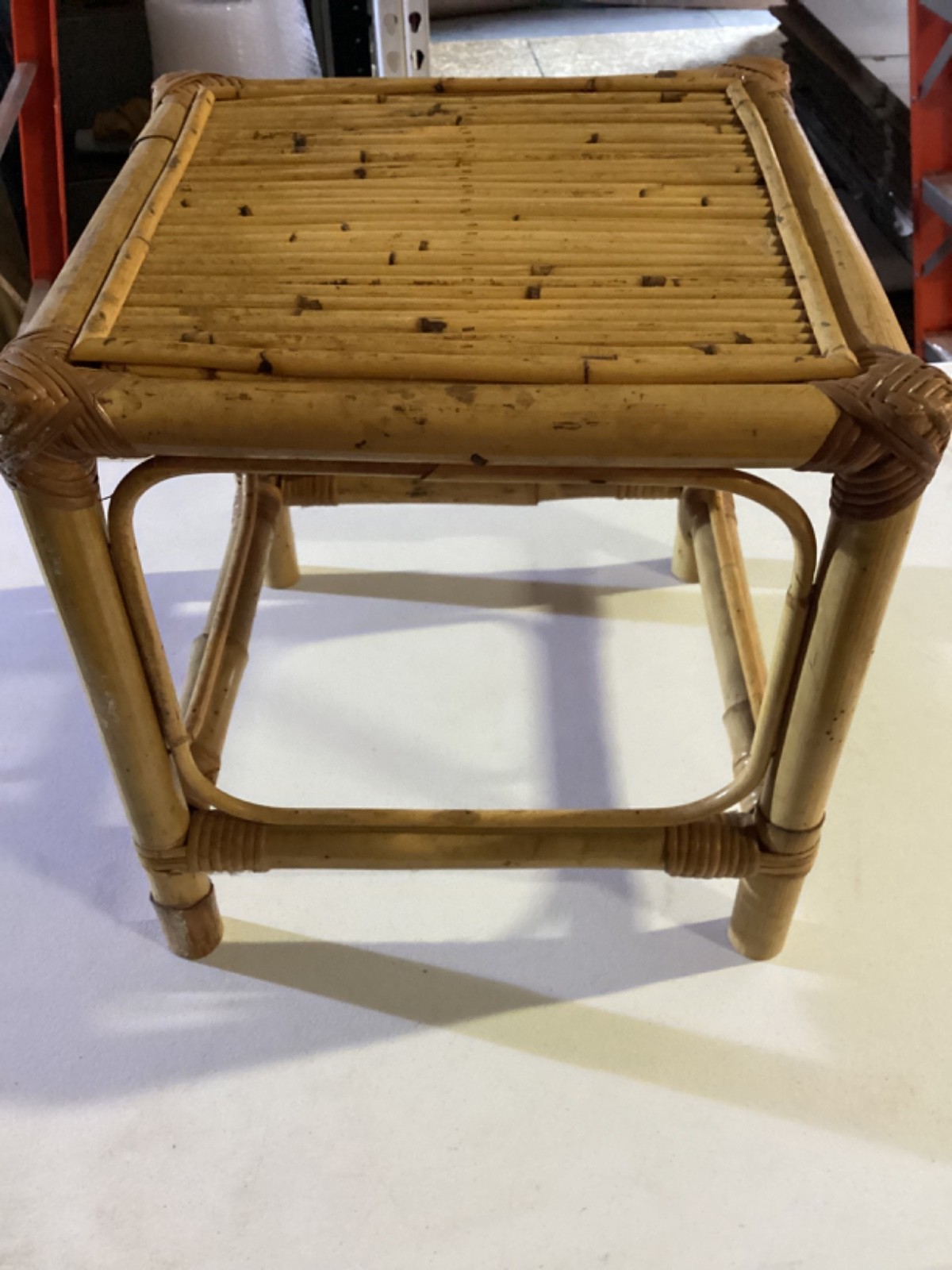 Bamboo Tables/Plant Stand Rattan Wicker 14” Tall by 13.5” Sqaure