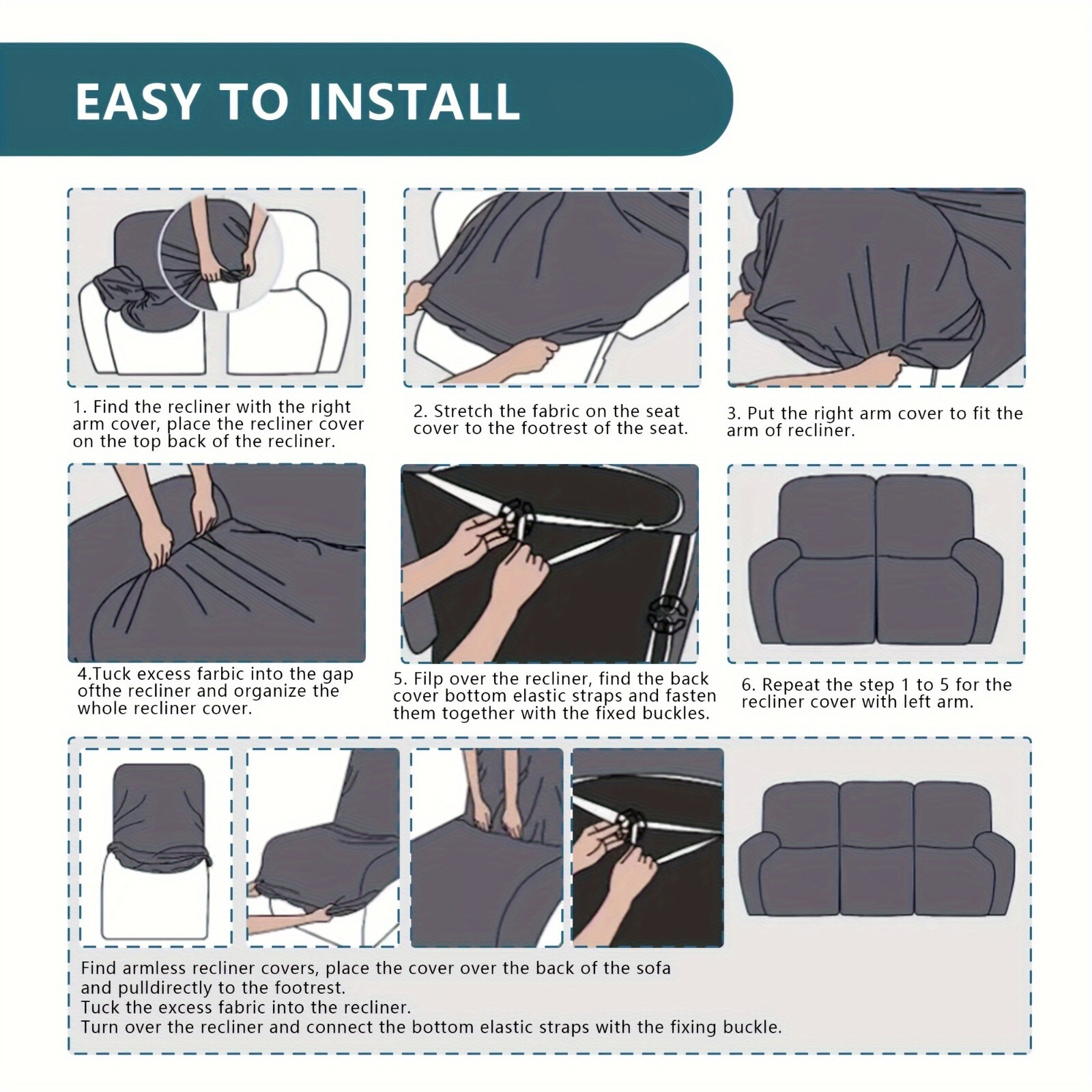 Waterproof Non-Slip Leaf Jacquard Stretch Recliner Sofa Cover Protection