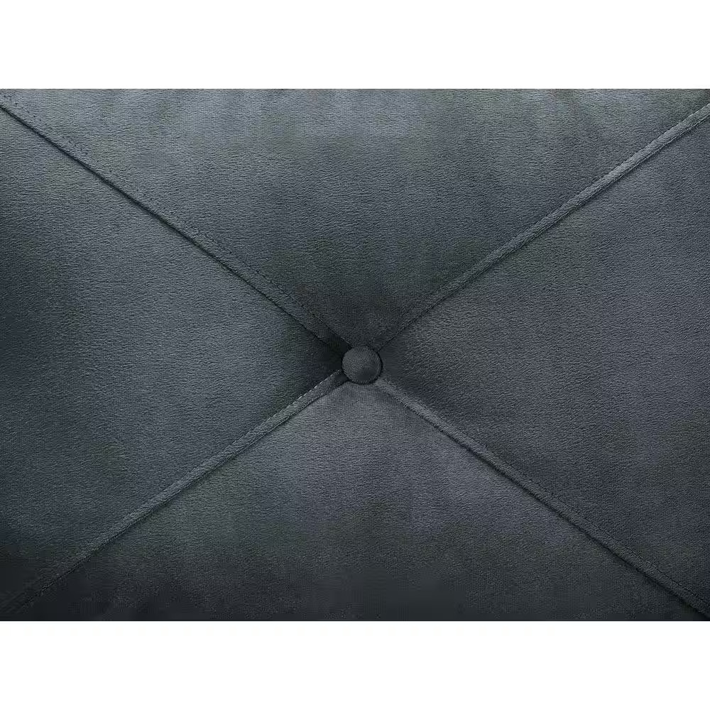 Harvard 58 In. Dark Gray Microfiber 2-Seat Loveseat with round Arms