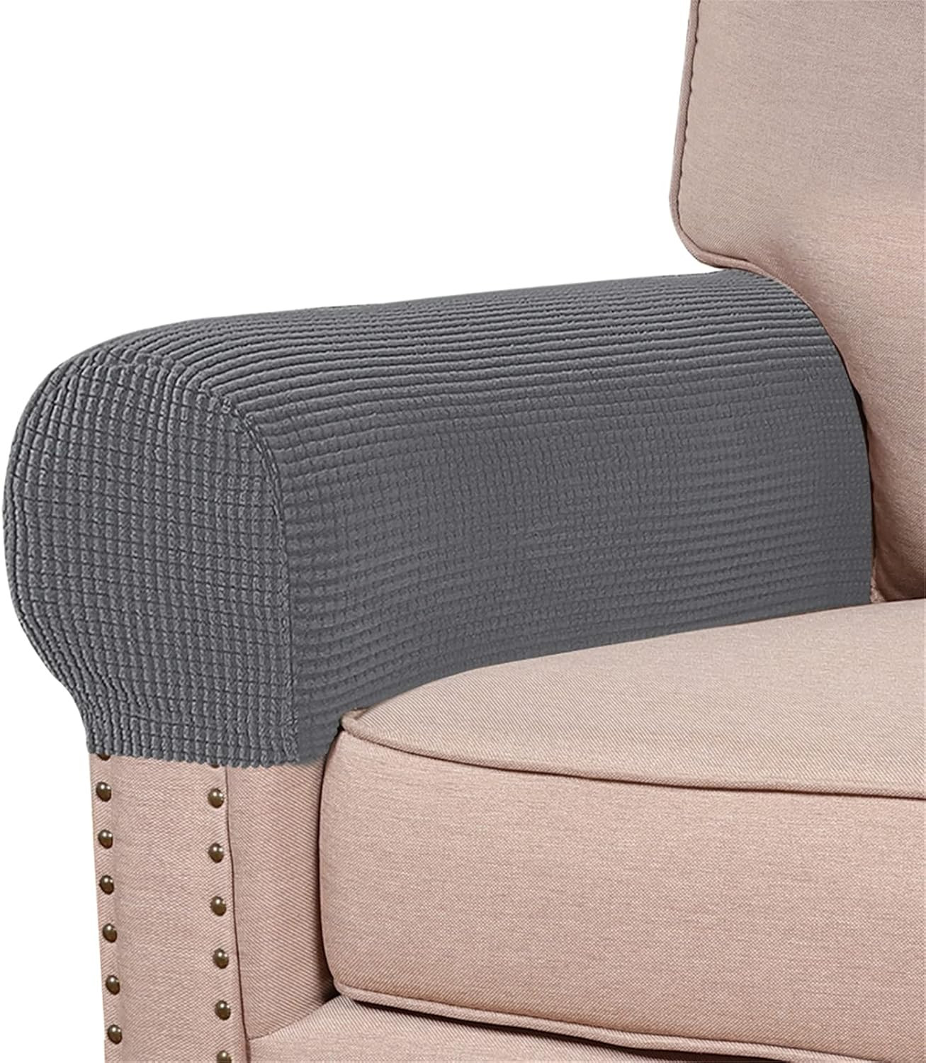Stretch Armrest Covers (Set of 2) – Anti-Slip Spandex Jacquard Furniture Protect