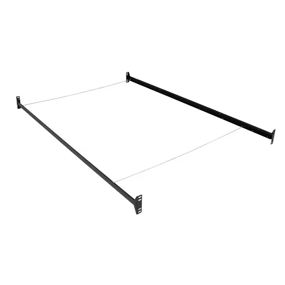 Black Adjustable Bedframe Headboard Footboard Bolt on Bed Rails