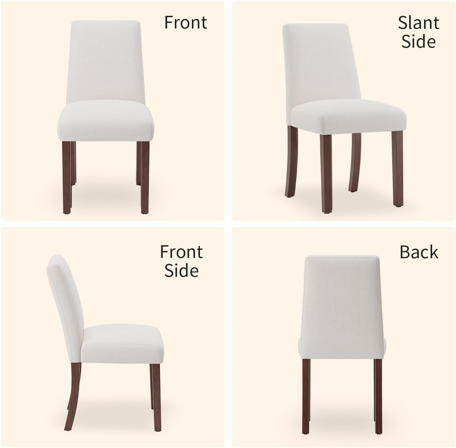 Dining Chairs Set of 4, Modern Dining Room Chairs with Wooden Legs, Upholstered