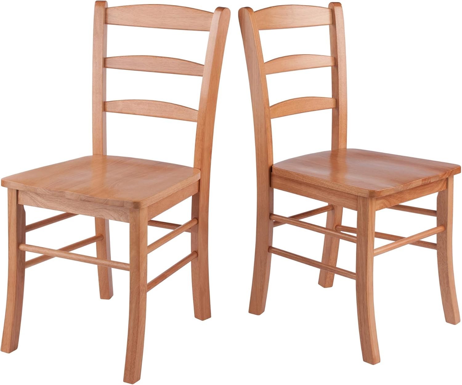 Winsome Benjamin Ladder Back Chairs, Light Oak Finish, Set of 2